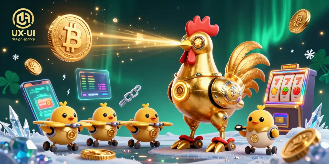 Engage with our innovative UX/UI design agency showcasing a vibrant casino scene with gold coins and slot machines.